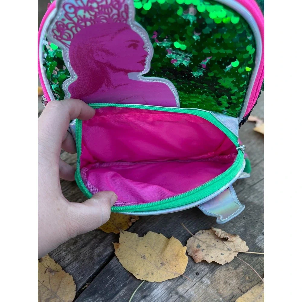 Wicked Movie Glinda Elphaba Mini Backpack Sequin Green Pink‎ Universal Studios
